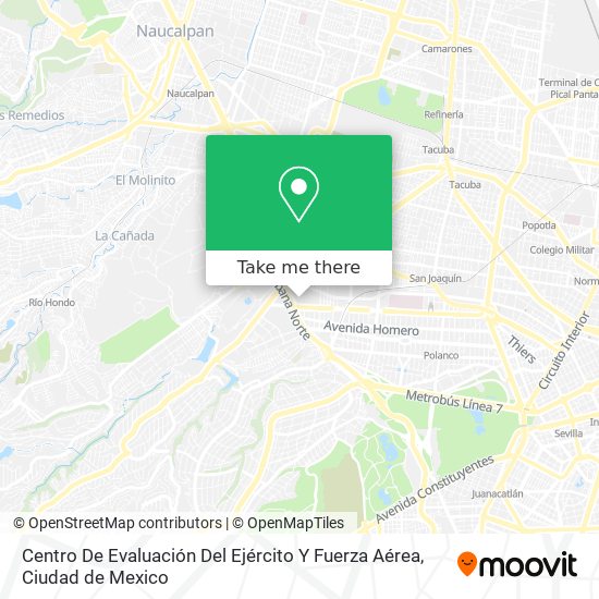 Centro De Evaluación Del Ejército Y Fuerza Aérea map