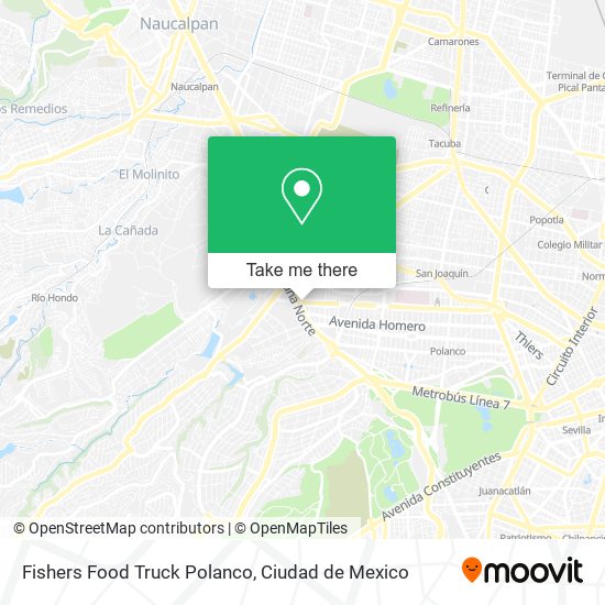 Fishers Food Truck Polanco map
