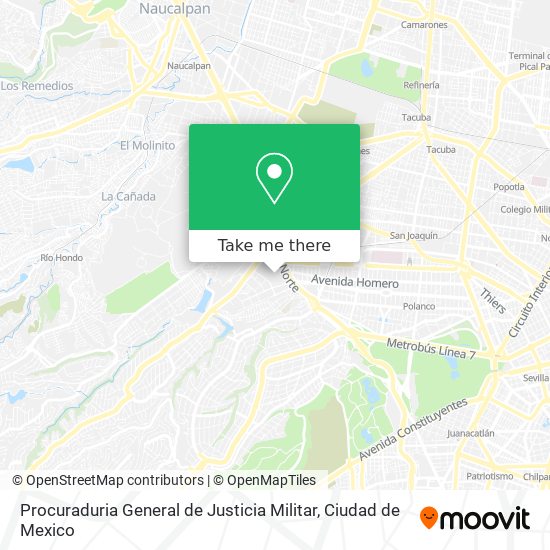 Procuraduria General de Justicia Militar map