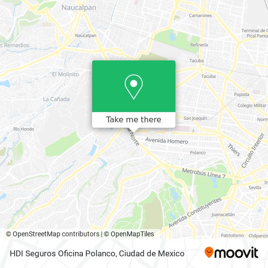 HDI Seguros Oficina Polanco map