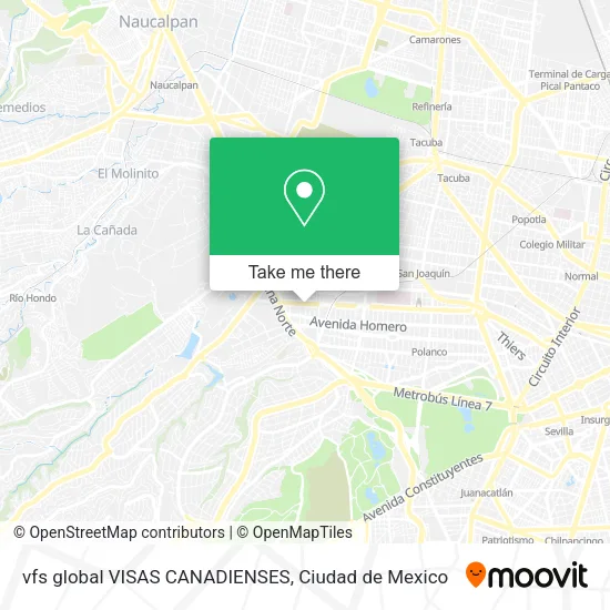 Mapa de vfs global VISAS CANADIENSES