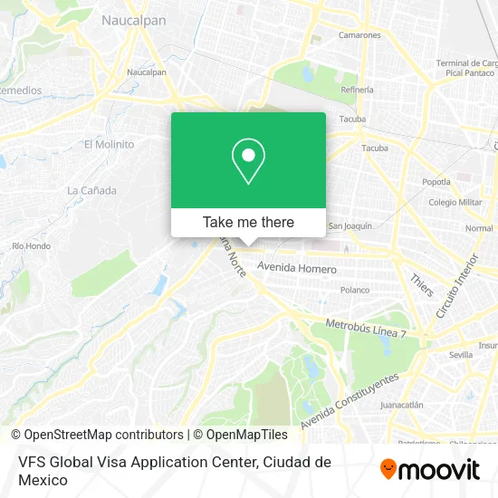 Mapa de VFS Global Visa Application Center