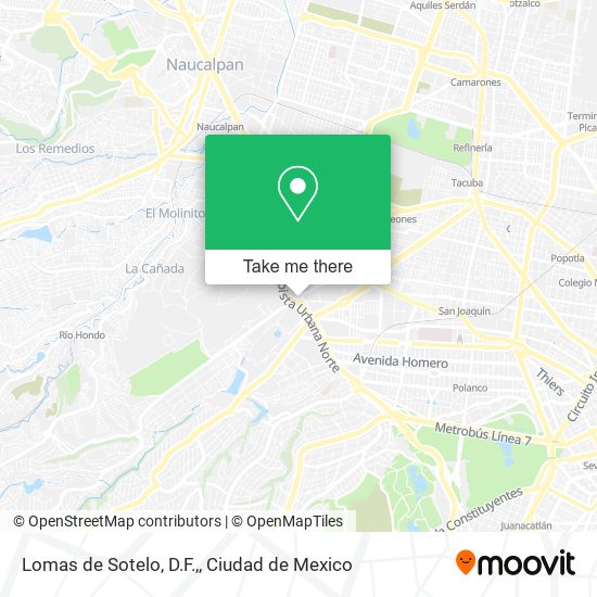 Mapa de Lomas de Sotelo, D.F.,