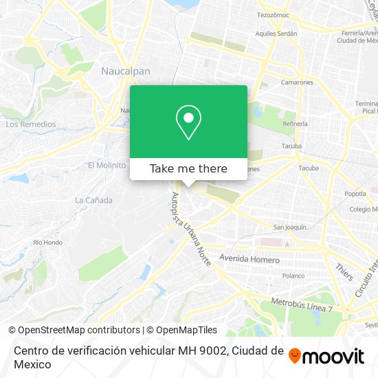 Mapa de Centro de verificación vehicular  MH 9002