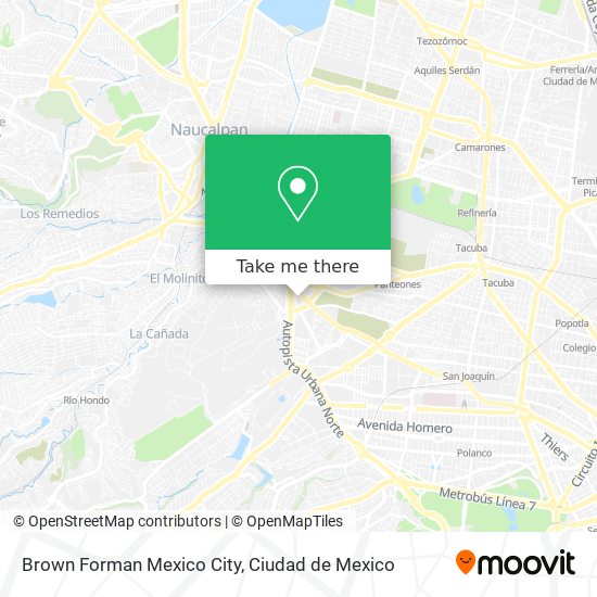 Brown Forman Mexico City map