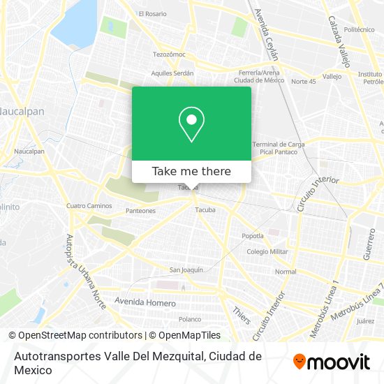 Mapa de Autotransportes Valle Del Mezquital