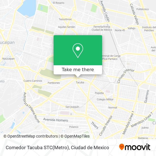 Mapa de Comedor Tacuba STC(Metro)