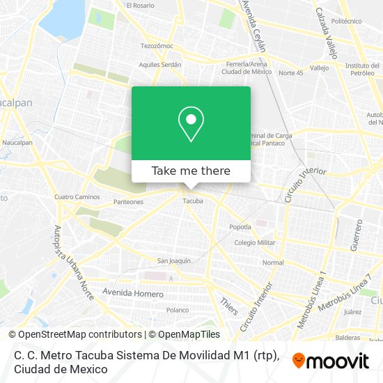 Mapa de C. C. Metro Tacuba Sistema De Movilidad M1 (rtp)