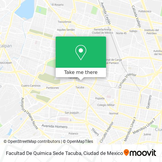 Mapa de Facultad De Química Sede Tacuba