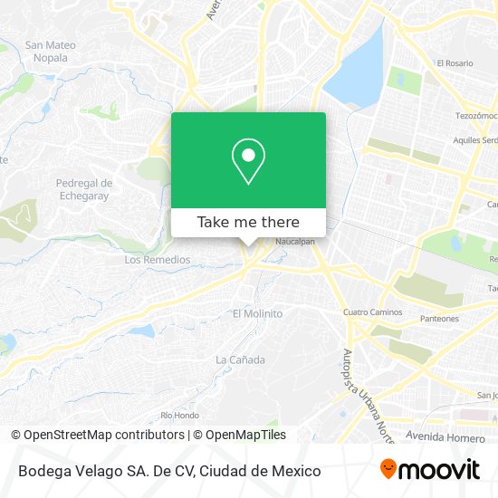 Bodega Velago SA. De CV map