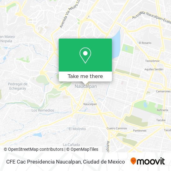 Mapa de CFE Cac Presidencia Naucalpan