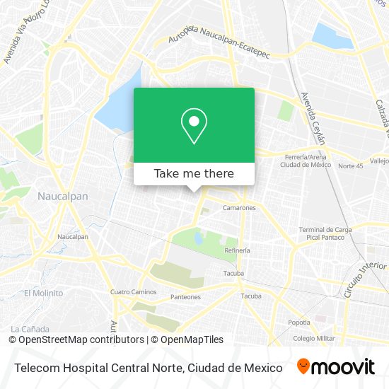 Telecom Hospital Central Norte map