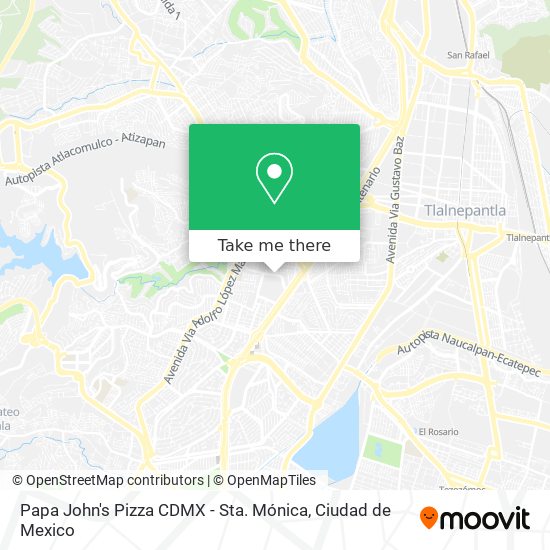 Mapa de Papa John's Pizza CDMX - Sta. Mónica