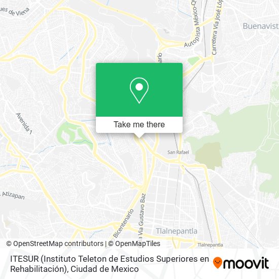 Mapa de ITESUR (Instituto Teleton de Estudios Superiores en Rehabilitación)