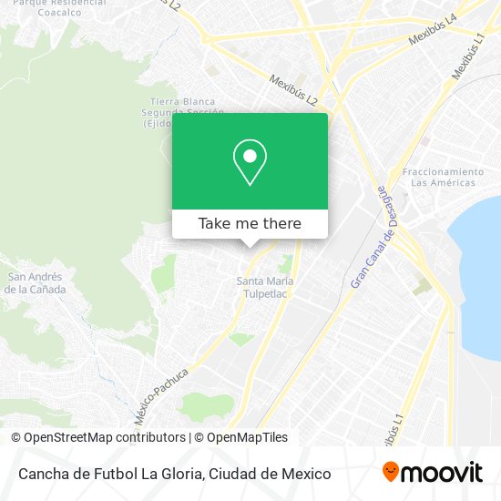 How to get to Cancha de Futbol La Gloria in Coacalco De Berriozábal by Bus  or Train?