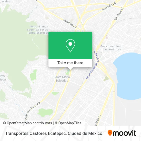 Transportes Castores Ecatepec map