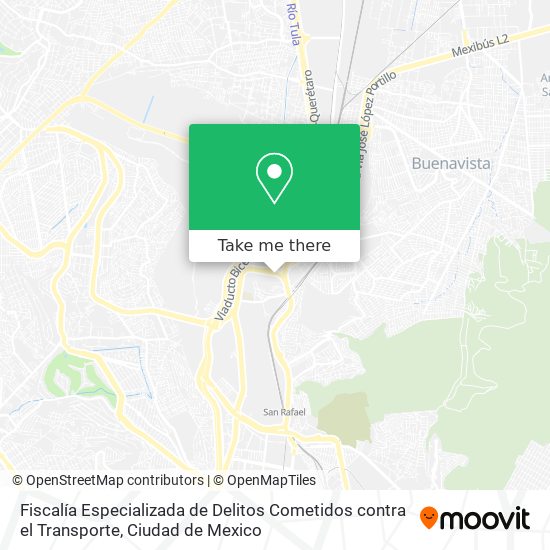 Mapa de Fiscalía Especializada de Delitos Cometidos contra el Transporte