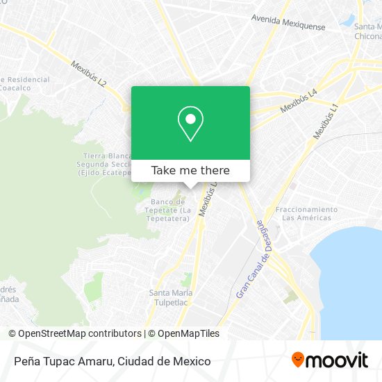 How to get to Peña Tupac Amaru in Coacalco De Berriozábal by Bus or Train?