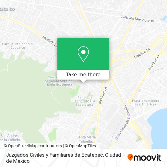 Mapa de Juzgados Civiles y Familiares de Ecatepec