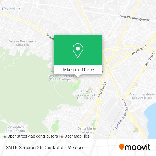 How to get to SNTE Seccion 36 in Coacalco De Berriozábal by Bus?