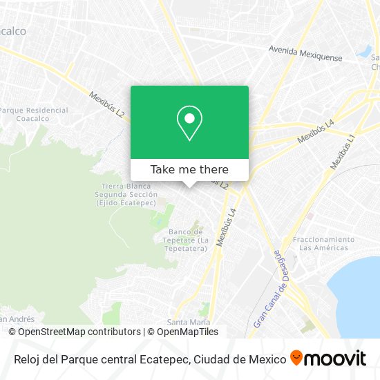 Mapa de Reloj del Parque central Ecatepec