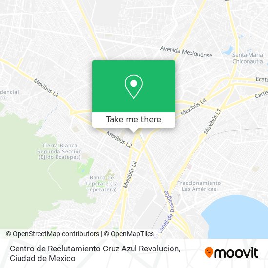 Centro de Reclutamiento Cruz Azul Revolución map