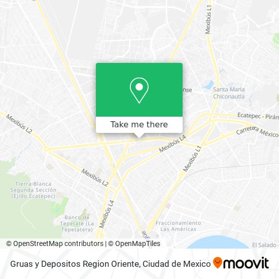 Mapa de Gruas y Depositos Region Oriente