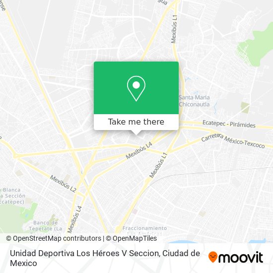 Mapa de Unidad Deportiva Los Héroes V Seccion