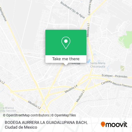 BODEGA AURRERA LA GUADALUPANA BACH map