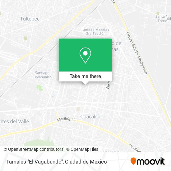 Tamales "El Vagabundo" map