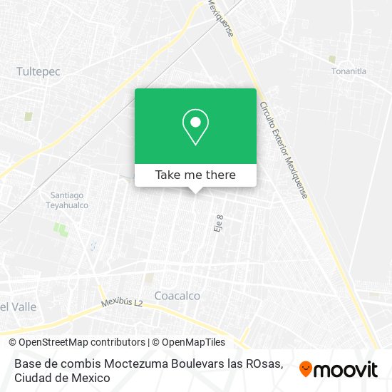 Mapa de Base de combis Moctezuma Boulevars las ROsas