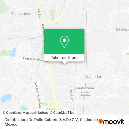 How to get to Distribuidora De Pollo Cabrera  De . in Tepotzotlán by  Bus or Train?