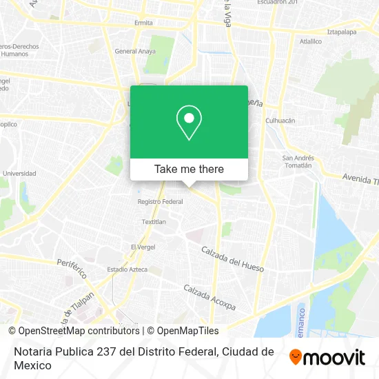 Notaria Publica 237 del Distrito Federal map