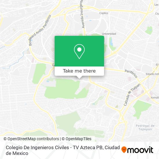 Colegio De Ingenieros Civiles - TV Azteca PB map