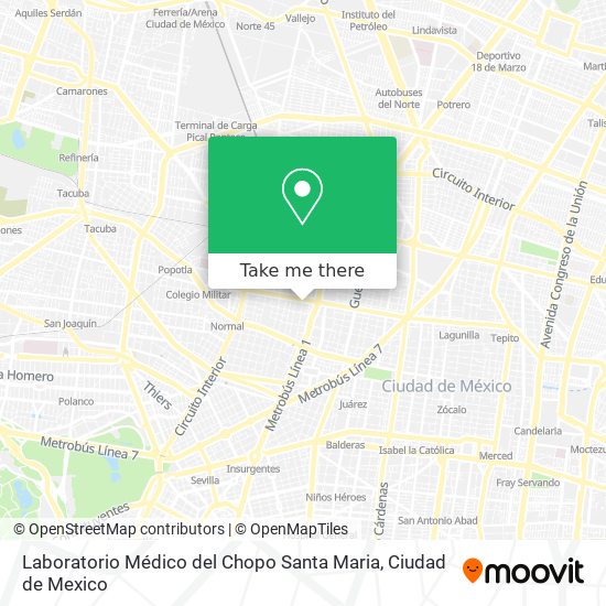Laboratorio Médico del Chopo Santa Maria map