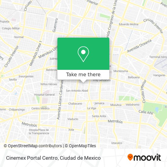 Cinemex Portal Centro map
