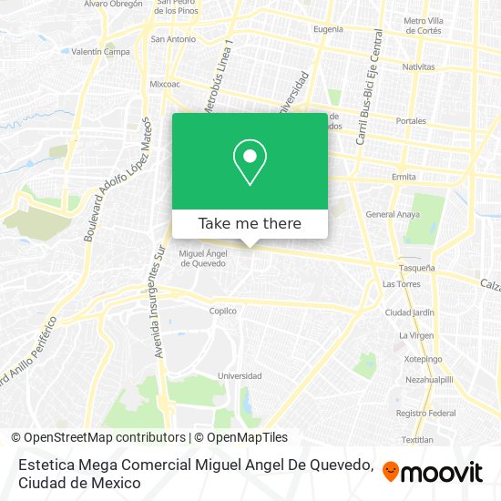 Estetica Mega Comercial Miguel Angel De Quevedo map