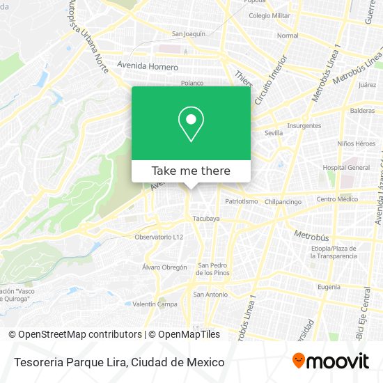 Tesoreria Parque Lira map