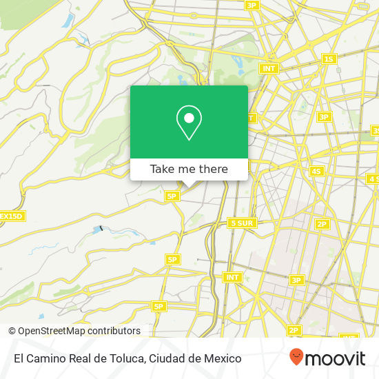 El Camino Real de Toluca map