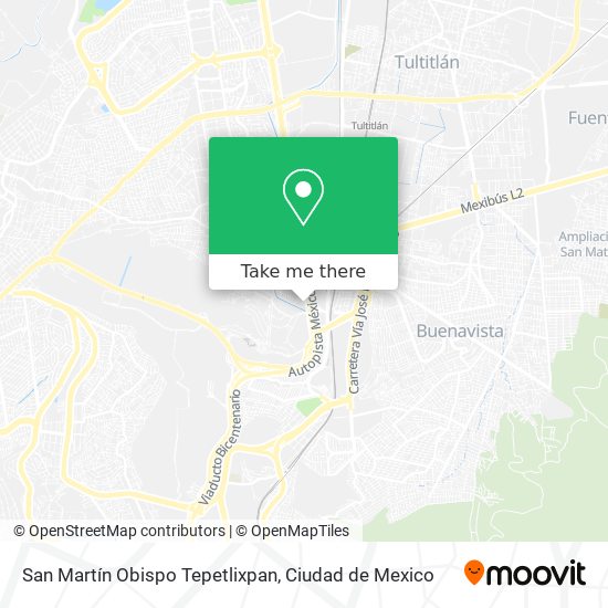 Mapa de San Martín Obispo Tepetlixpan