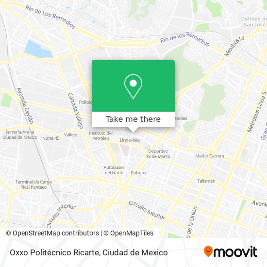 Oxxo Politécnico Ricarte map