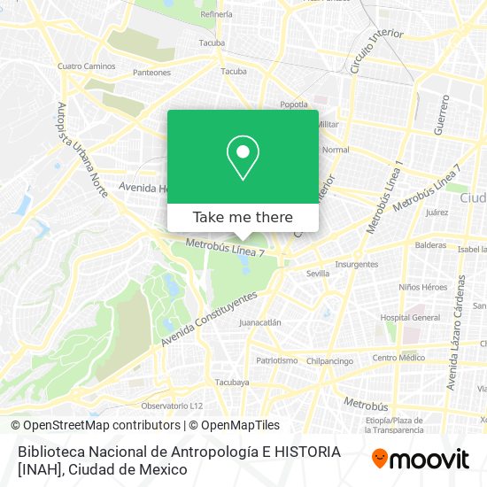 Mapa de Biblioteca Nacional de Antropología E HISTORIA [INAH]