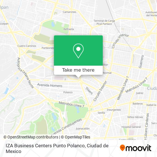 IZA Business Centers Punto Polanco map
