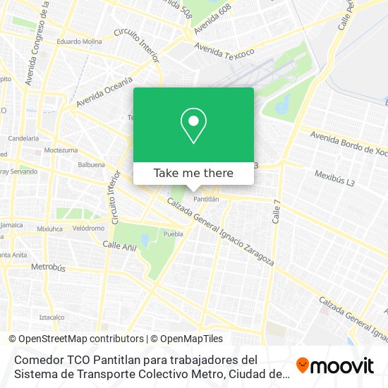 Comedor TCO Pantitlan para trabajadores del Sistema de Transporte Colectivo Metro map