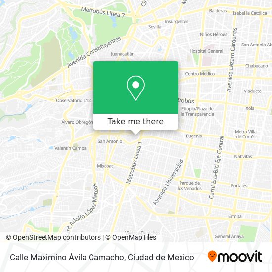 Calle Maximino Ávila Camacho map