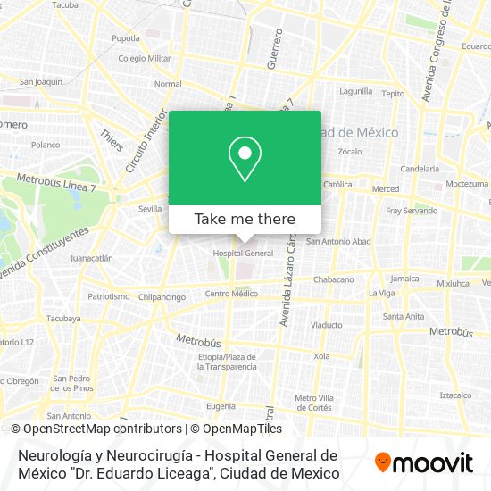 Neurología y Neurocirugía - Hospital General de México "Dr. Eduardo Liceaga" map