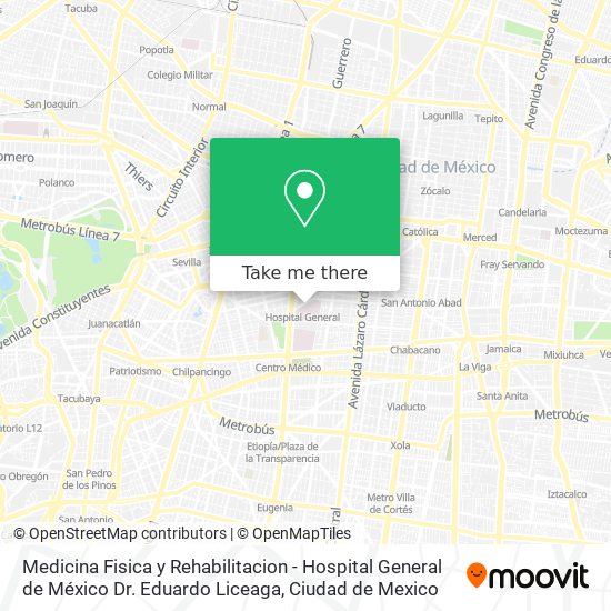 Medicina Fisica y Rehabilitacion - Hospital General de México Dr. Eduardo Liceaga map