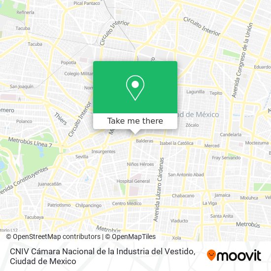 How to get to CNIV Cámara Nacional de la Industria del Vestido in  Azcapotzalco by Bus, Metro or Train?