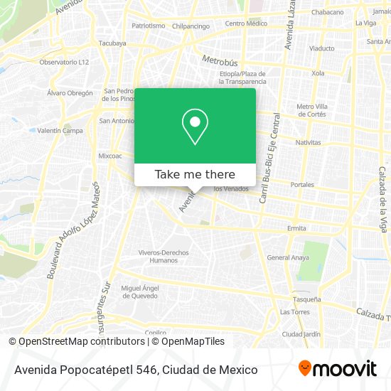 Avenida Popocatépetl 546 map
