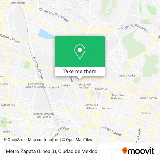 Mapa de Metro Zapata (Linea 3)